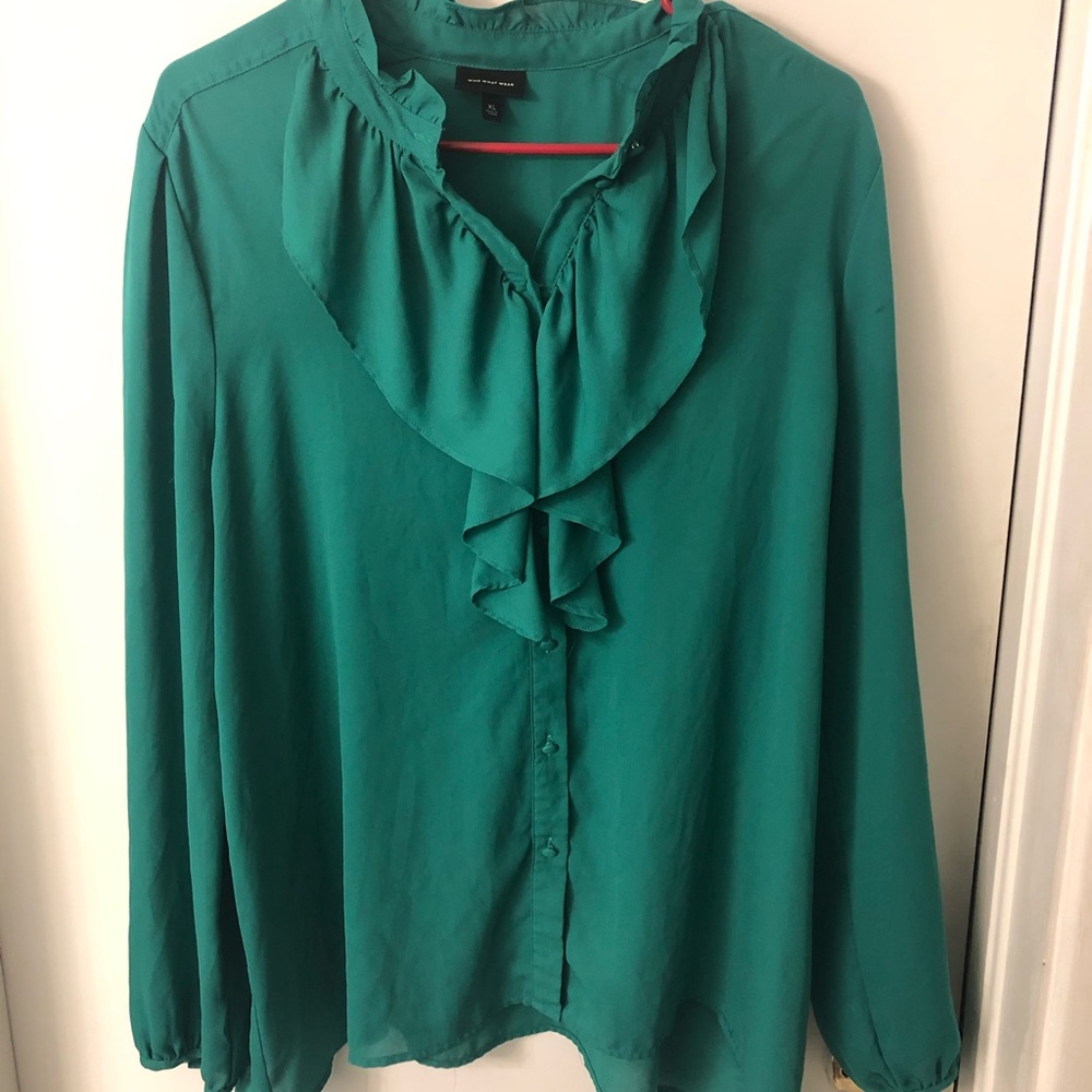 Who What Wear XL kelly green blouse
